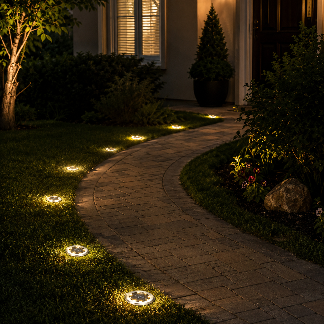 Solarleuchte | Edelstahlgehäuse, 8 LEDs, IP65 Schutz 2