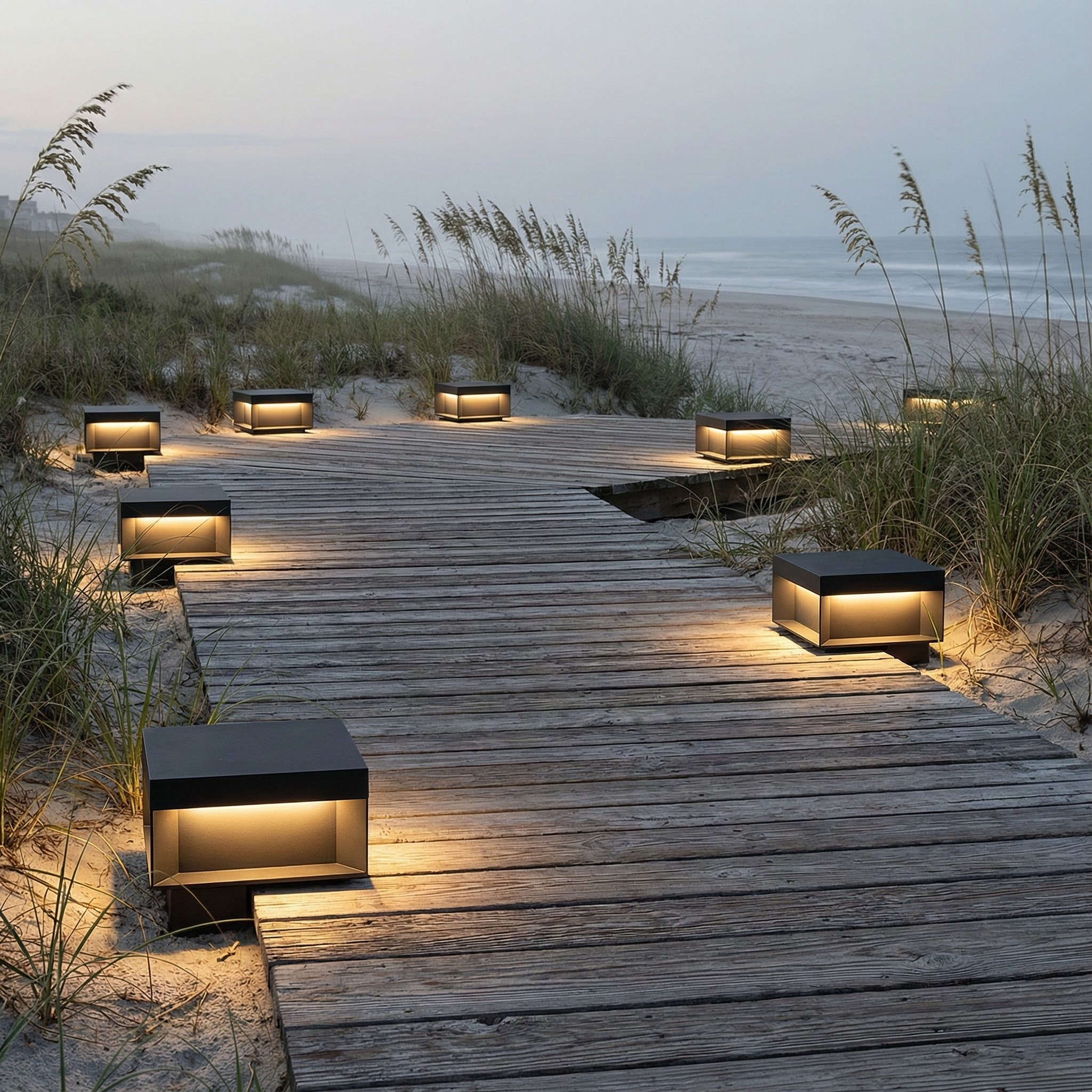 Solarleuchte | Modernes Würfeldesign, Edelstahlkonstruktion 3