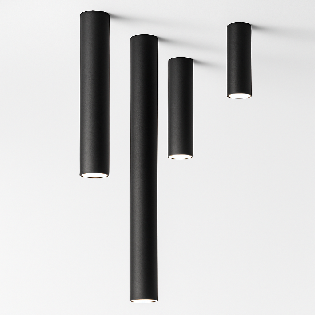 LED Strahler | Röhrenförmig, 24° Abstrahlwinkel, Aluminium schwarz