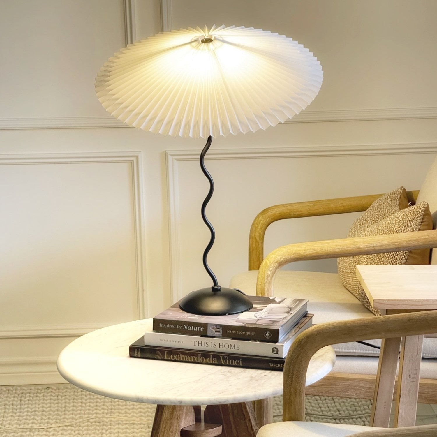 CurveLicht Design-Tischlampe – LED, Wellenform, Schwarz, für Wohnzimmer