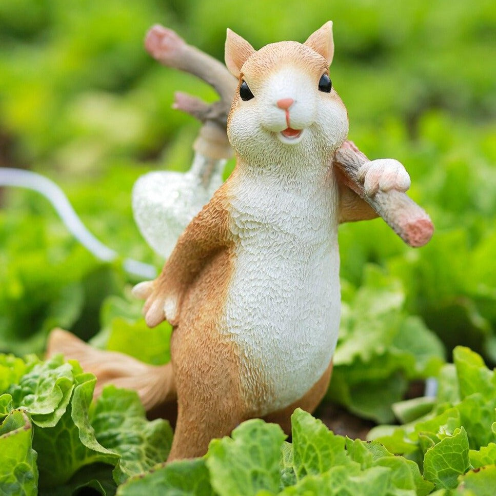 NutroLux Tischlampe Eichhörnchen Deko LED Gold für Wohnzimmer