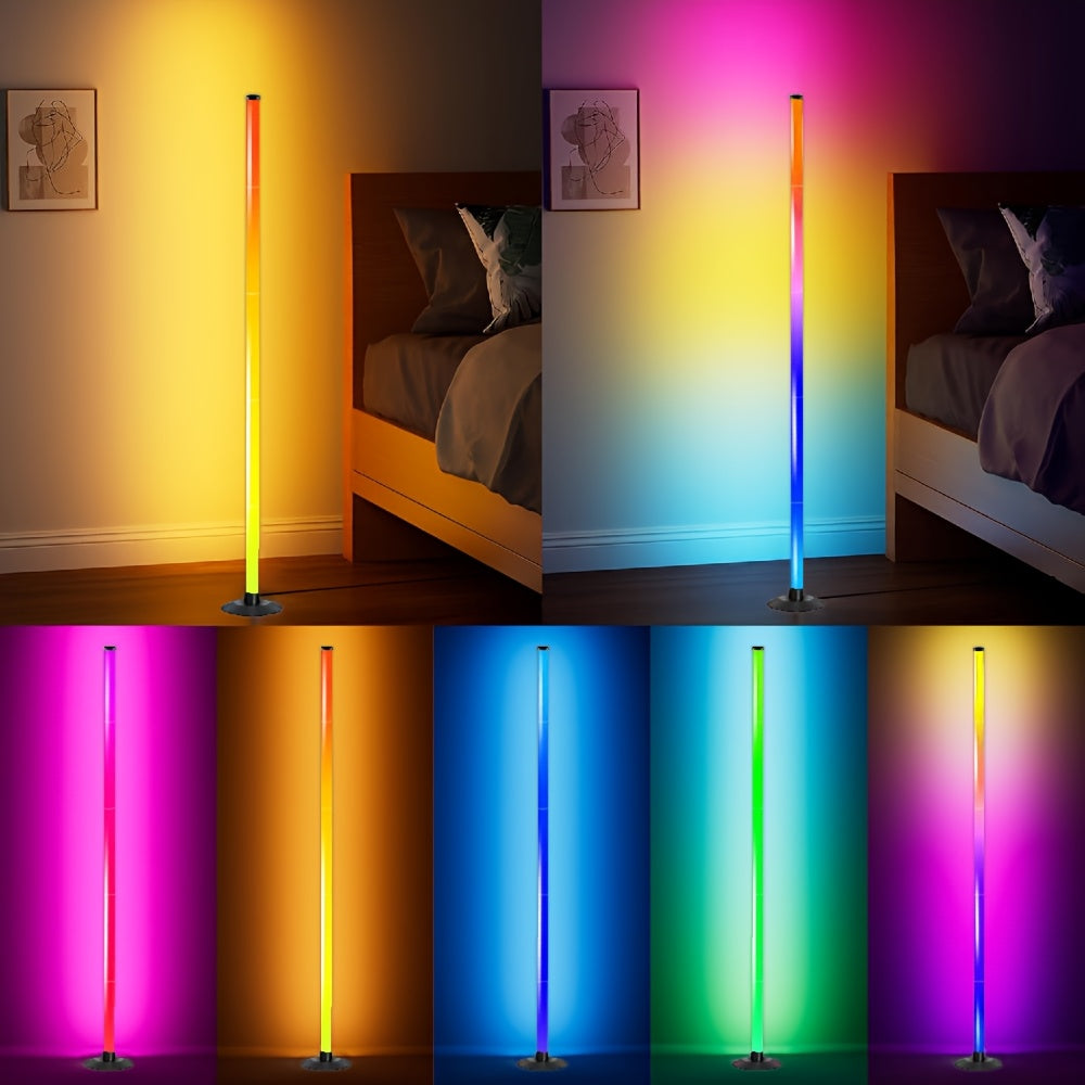 Stehlampe | RGBIC-Beleuchtung, Aluminiumstruktur, Schwarz, 140 cm 5