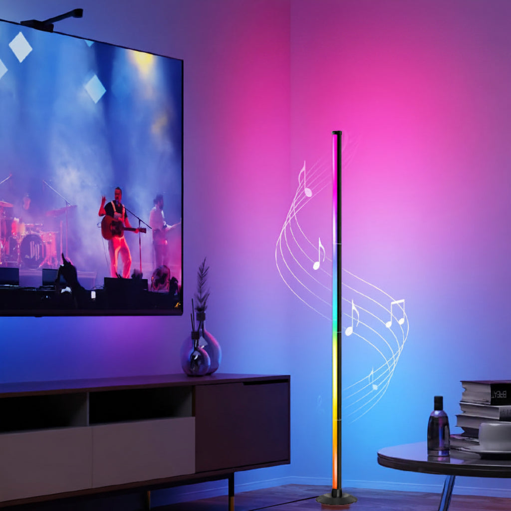 Stehlampe | RGBIC-Beleuchtung, Aluminiumstruktur, Schwarz, 140 cm 7
