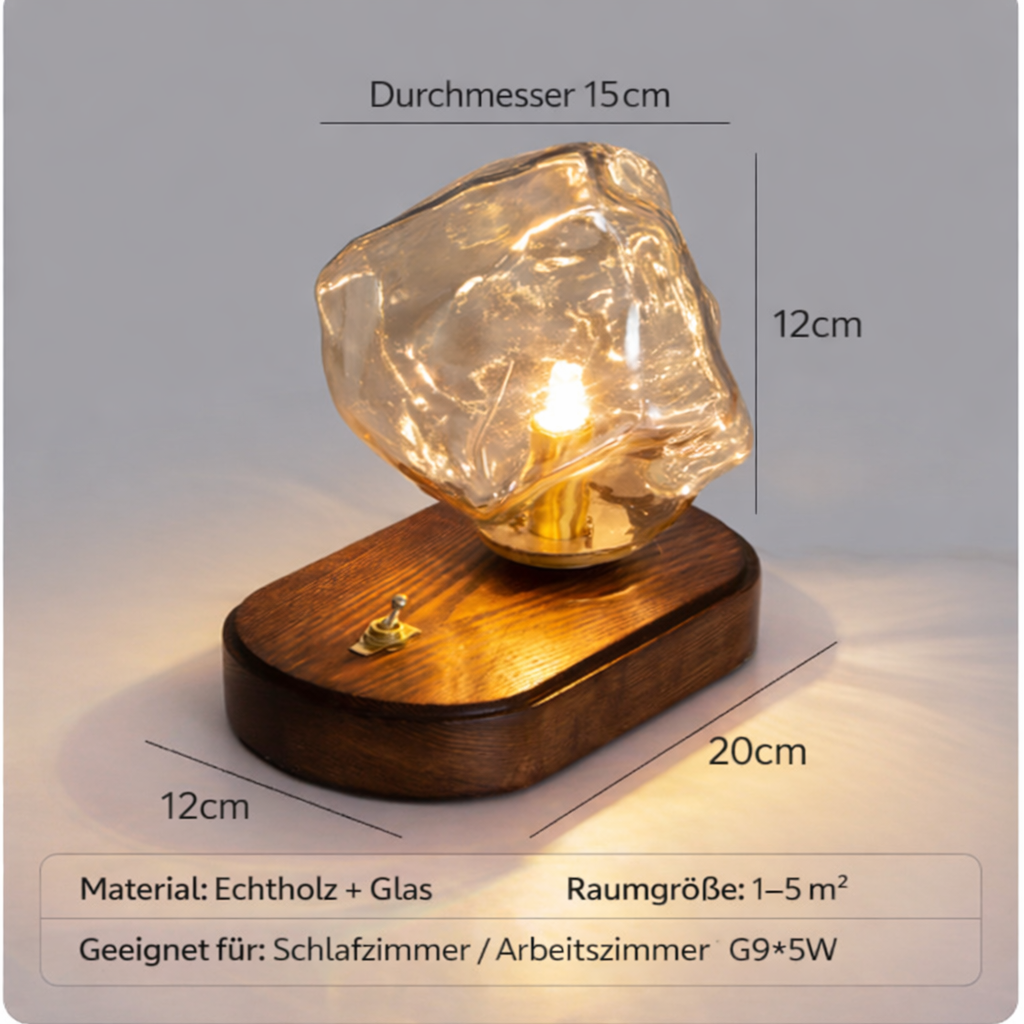 SteinLuxe – Moderne Tischlampe LED in Steinoptik für Wohnzimmer