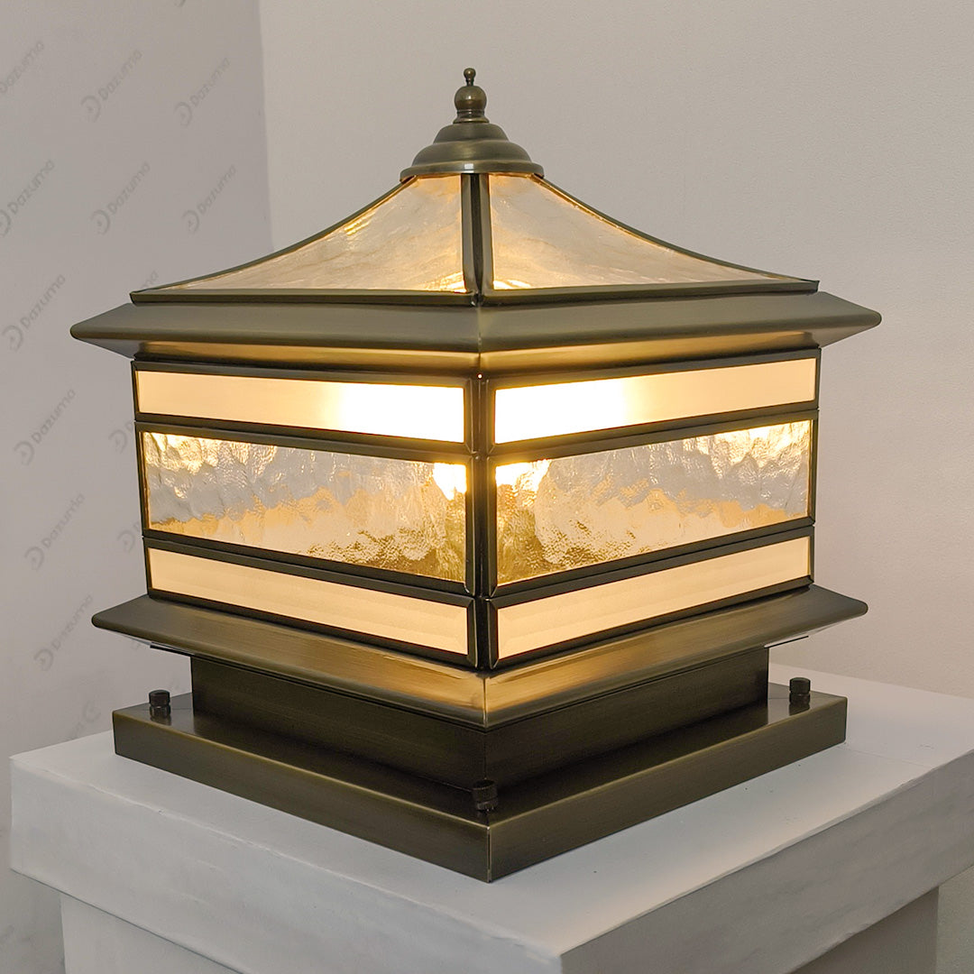 Steinsäulen Außenleuchte | Retro Kupfer, IP54 Wasserdicht 6