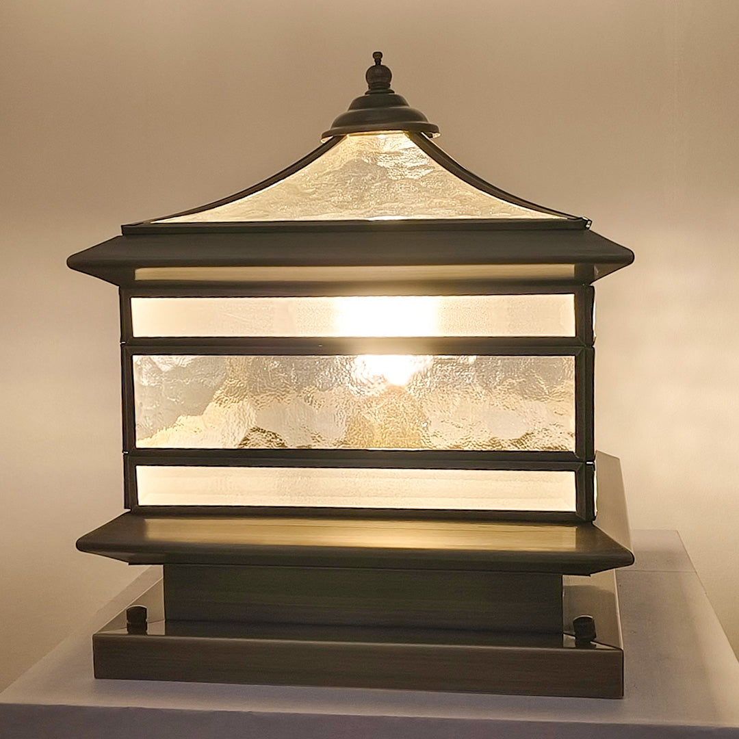 Steinsäulen Außenleuchte | Retro Kupfer, IP54 Wasserdicht 7