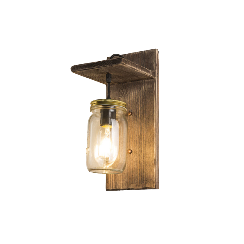 TimberLight – Wandlaterne aus Holz und Metall
