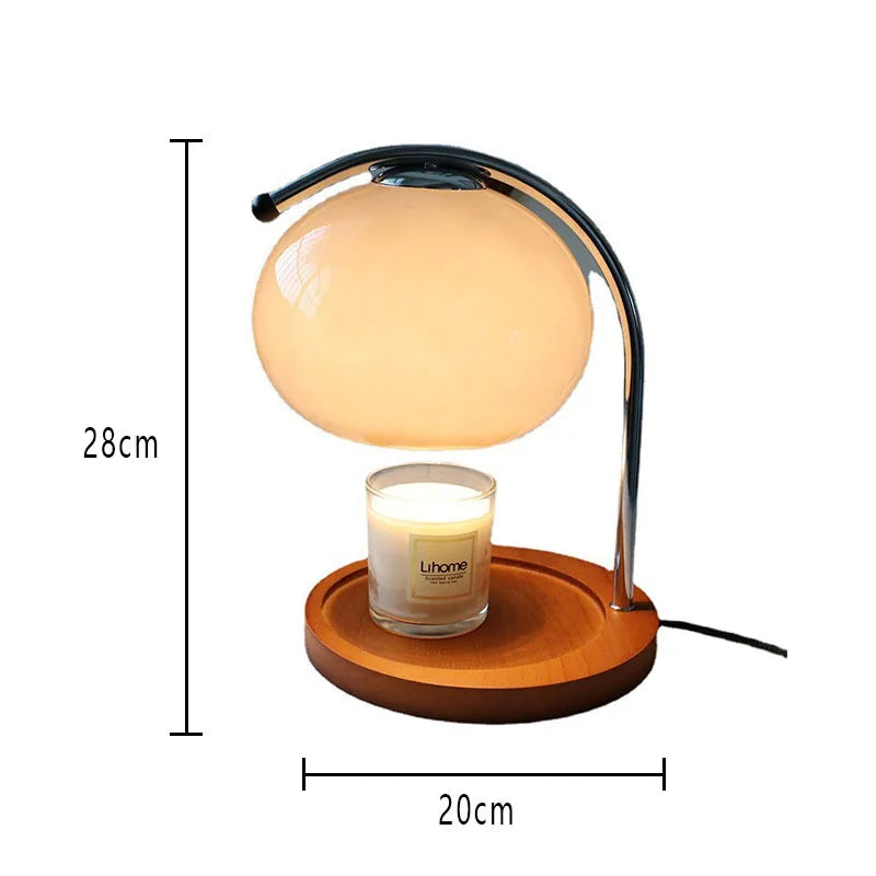 Tischlampe | Bauhaus Stil, Holzsockel, Dimmbare LED-Beleuchtung 3