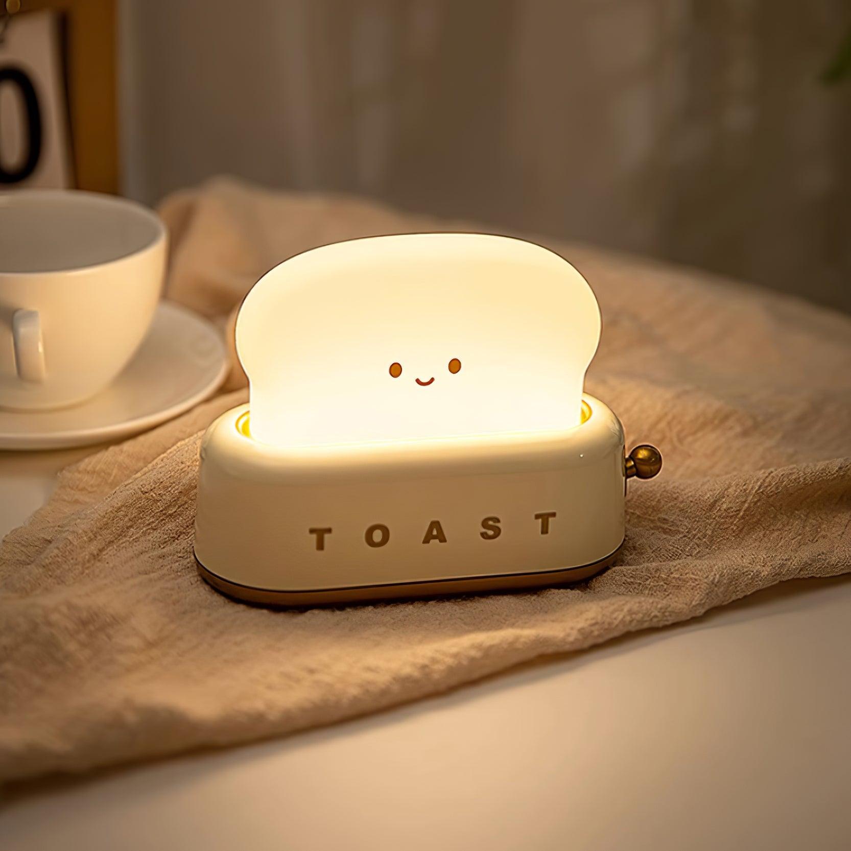 ToastGlow Tischlampe – Retro, Akku, Warmlicht, für Wohnzimmer