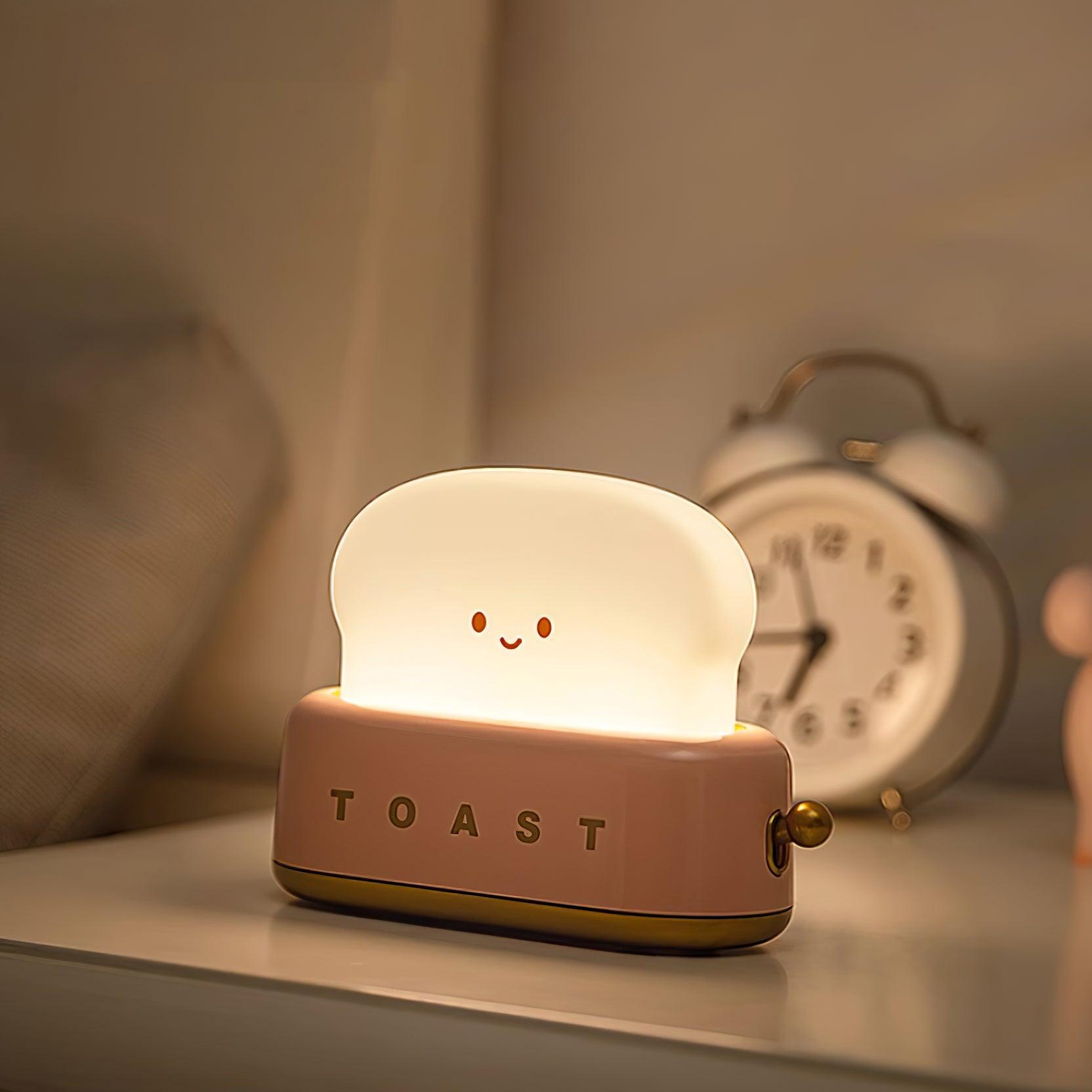 ToastGlow Tischlampe – Retro, Akku, Warmlicht, für Wohnzimmer