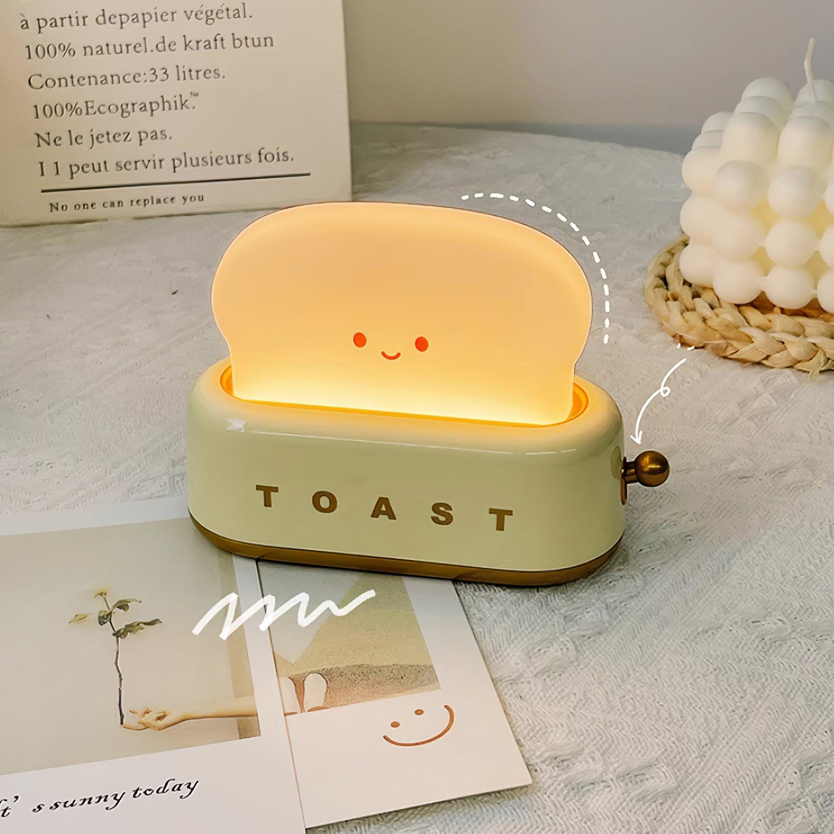 ToastGlow Tischlampe – Retro, Akku, Warmlicht, für Wohnzimmer