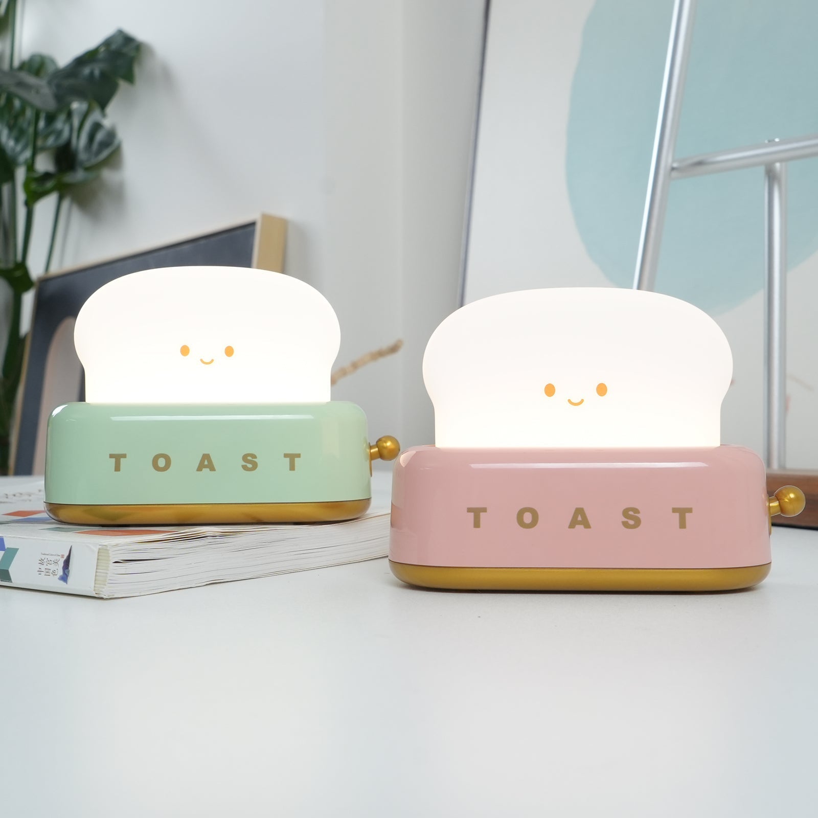 ToastGlow Tischlampe – Retro, Akku, Warmlicht, für Wohnzimmer