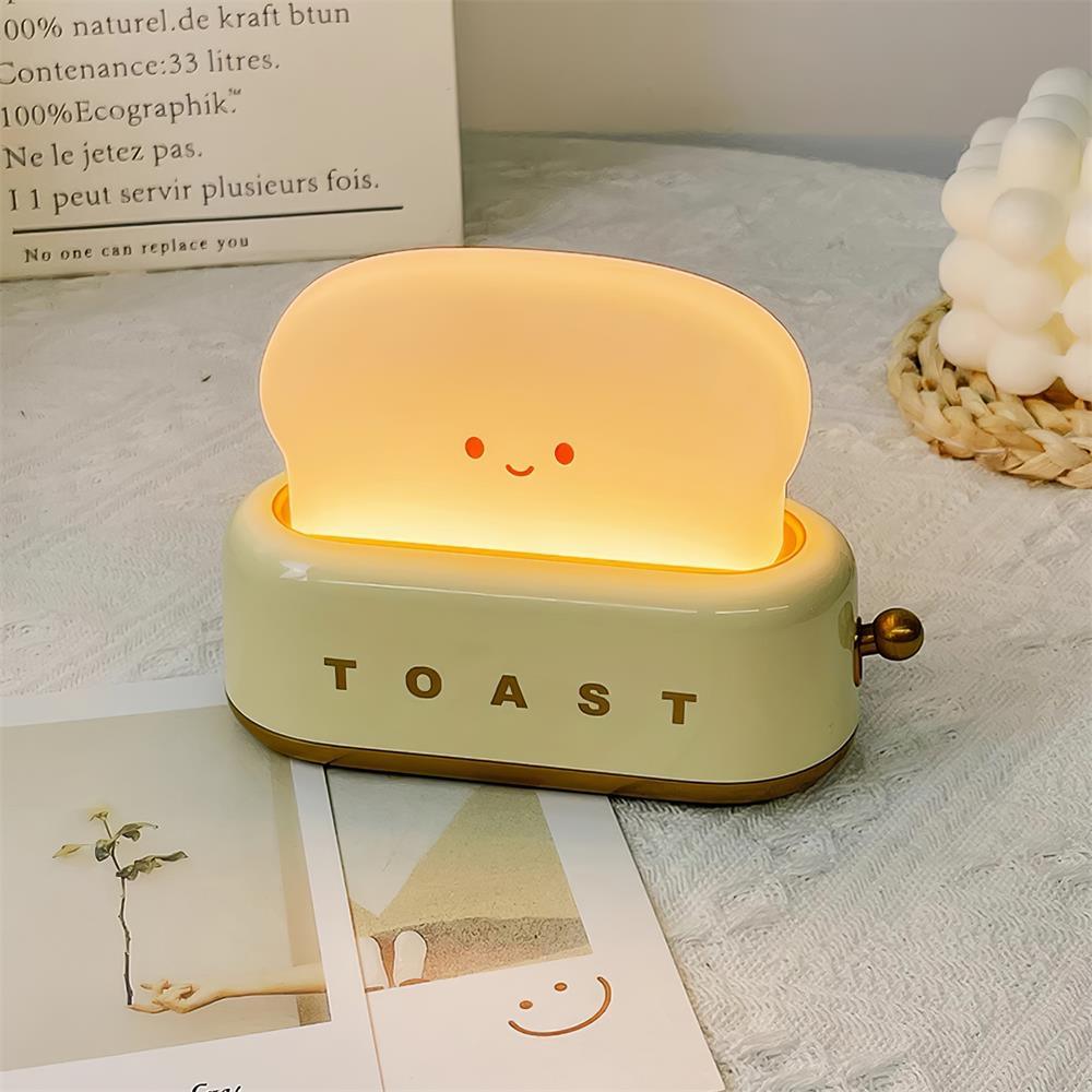 ToastGlow Tischlampe – Retro, Akku, Warmlicht, für Wohnzimmer