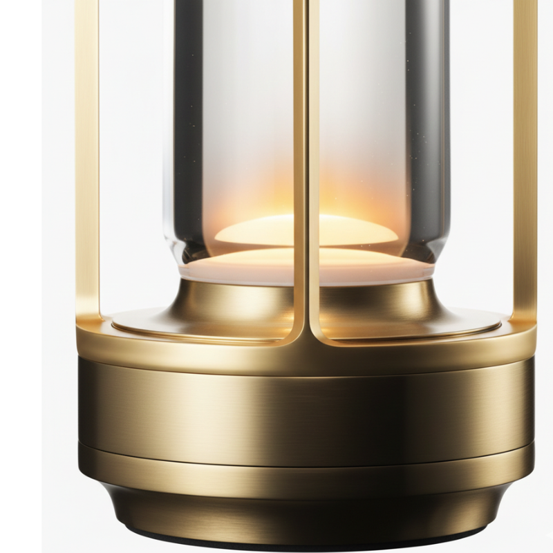 LumiGlow | Dimmbare Tischlampe mit handpoliertem Kristallglas