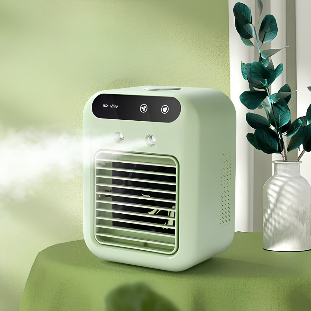 Mini Klimaanlage 25W – Kühlung & Befeuchtung – Kompakt 214×164×114mm – Ideal für Schlafzimmer & Büro