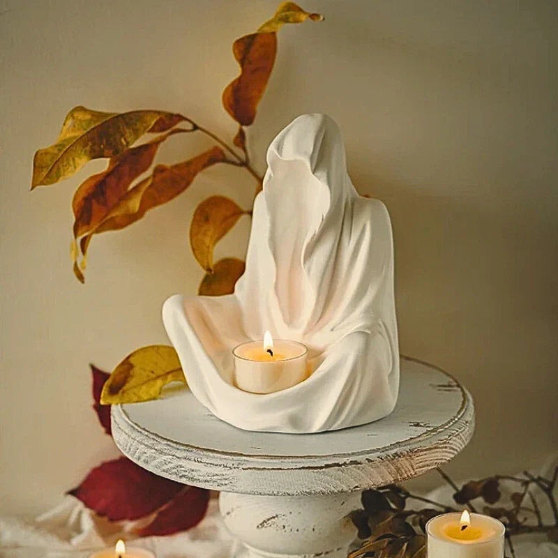 LumoAsh Kerzenhalter Vintage-Stil Dunkelgrau für Tischdeko Innen