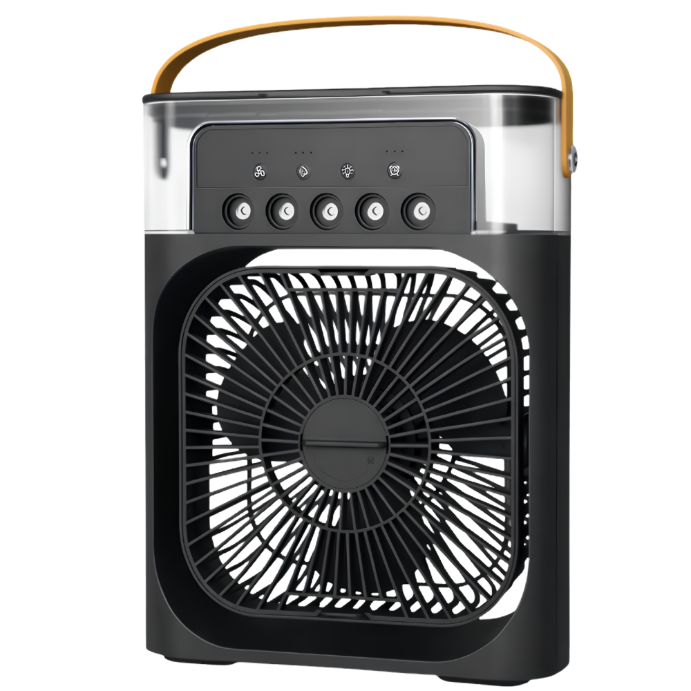 Portable Luftkühler Ventilator mit Luftbefeuchter – 3 Geschwindigkeiten – Bis 10m² – Fernbedienung – USB/AC