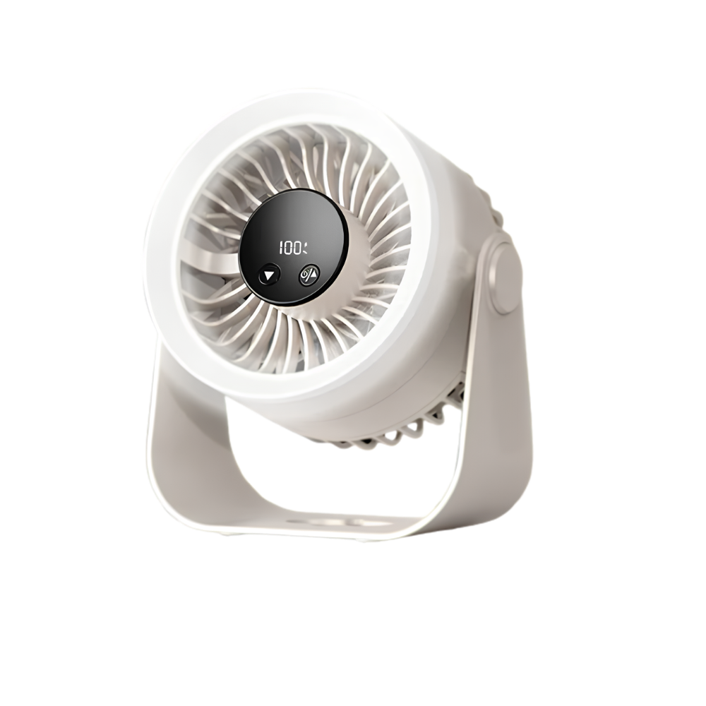 Mini Ventilator mit USB Aufladung & Licht – Tragbar, Kompakt – Für Büro & Schlafzimmer