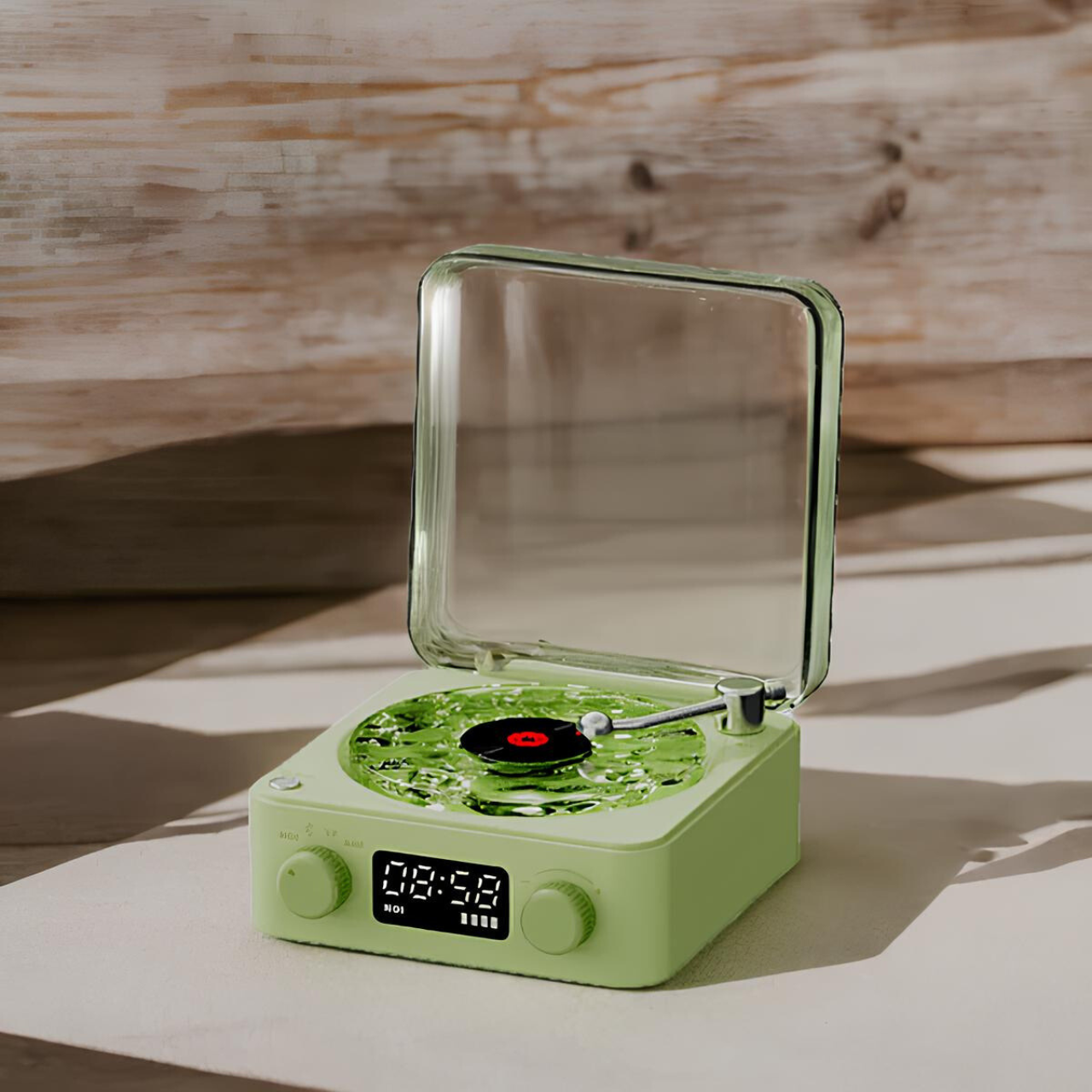 TuneGlow Tischlampe modern mit Bluetooth & LED Licht beige