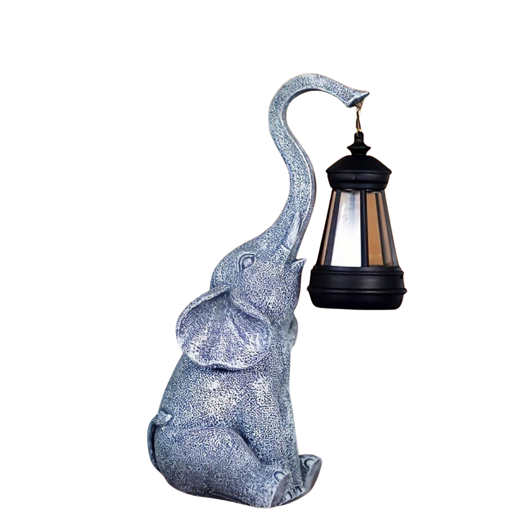 EleLux Solar Gartenlampe – Elefant Deko, Warmlicht, Für Terrasse