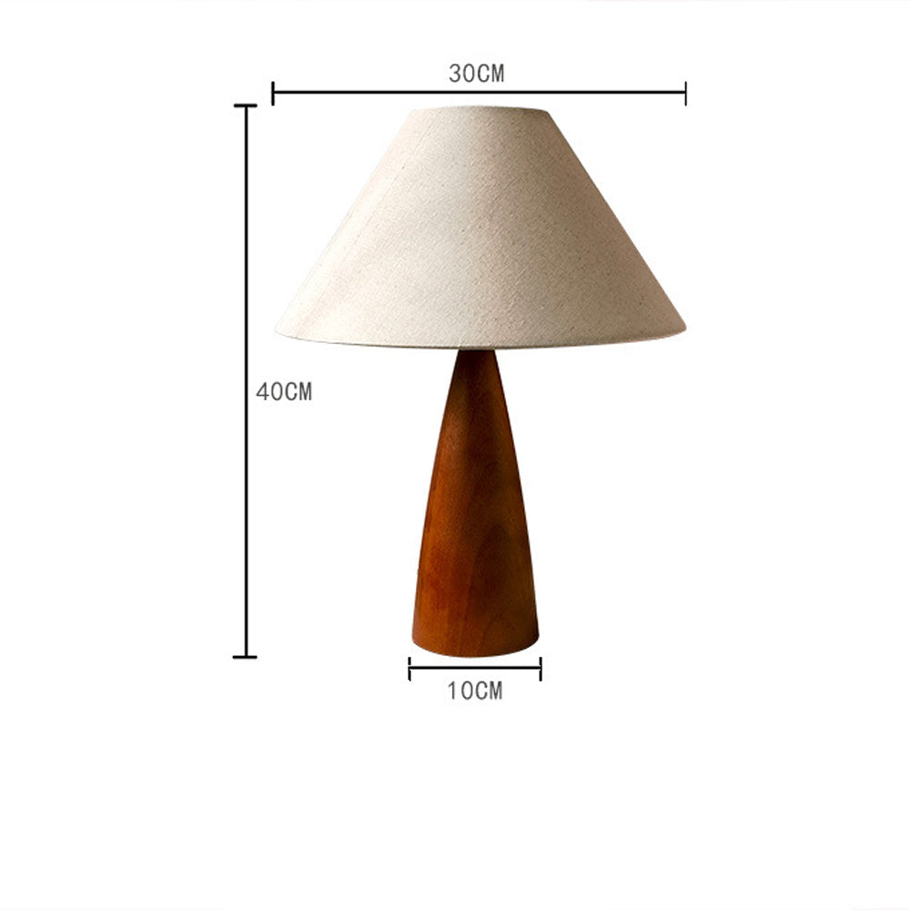 LumiEra Tischlampe Mid-Century aus Massivholz, Warmton für Wohnzimmer