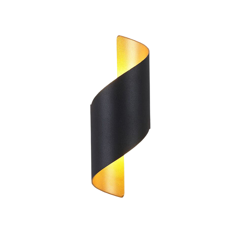 VernoSpiral LED-Wandleuchte – Spiraldesign aus Metall in Schwarz & Weiß