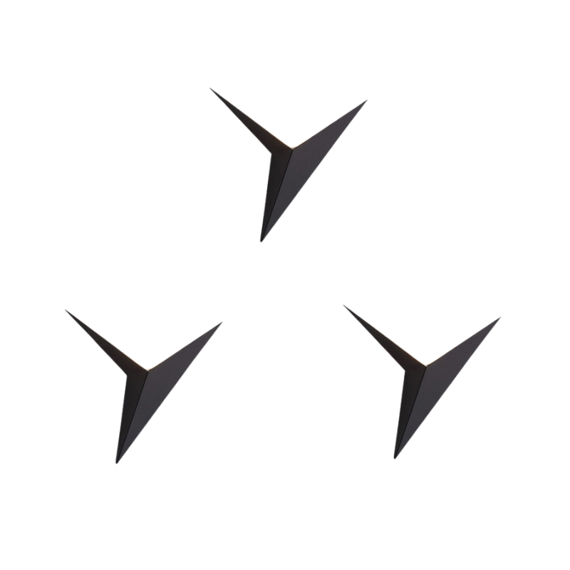 VertexGlow LED-Wandleuchte – Dreieckiges Design in Schwarz & Weiß