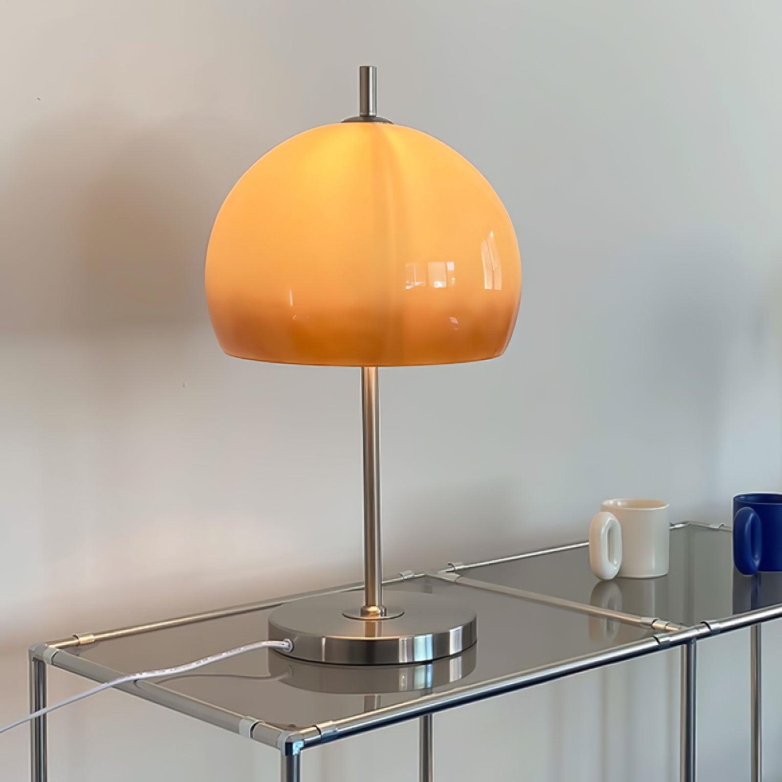 MushGlow Bauhaus Tischlampe – Modernes Pilzdesign Dimmbar Weiß Wohnzimmer