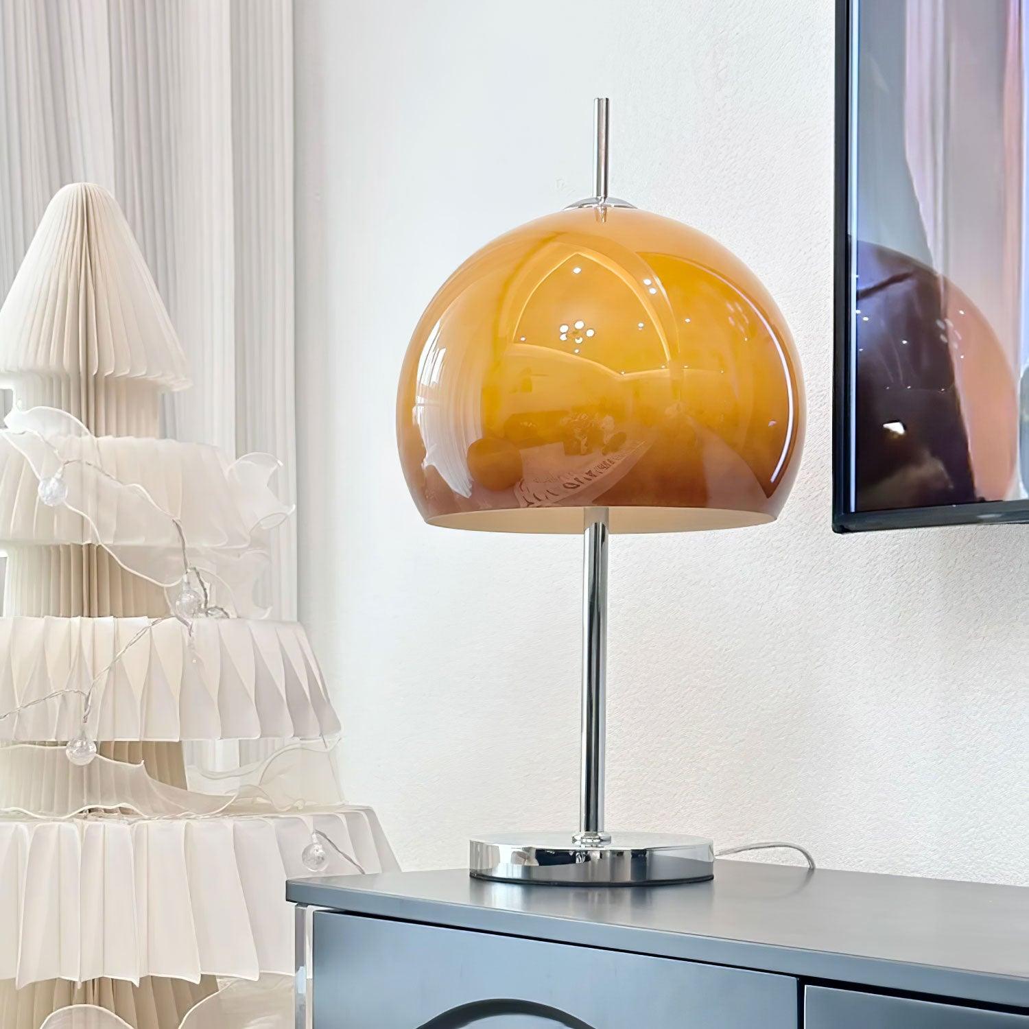 MushGlow Bauhaus Tischlampe – Modernes Pilzdesign Dimmbar Weiß Wohnzimmer