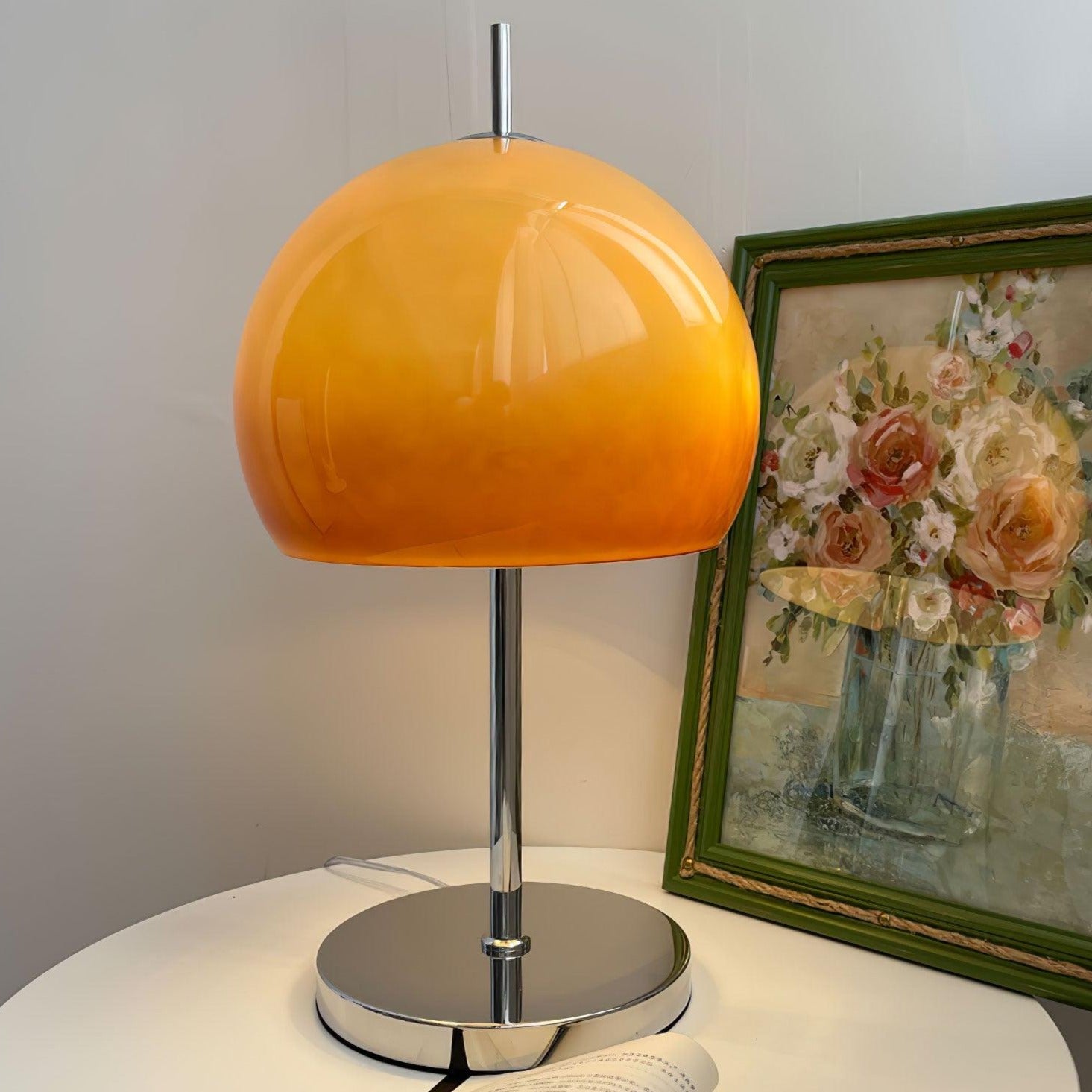 MushGlow Bauhaus Tischlampe – Modernes Pilzdesign Dimmbar Weiß Wohnzimmer