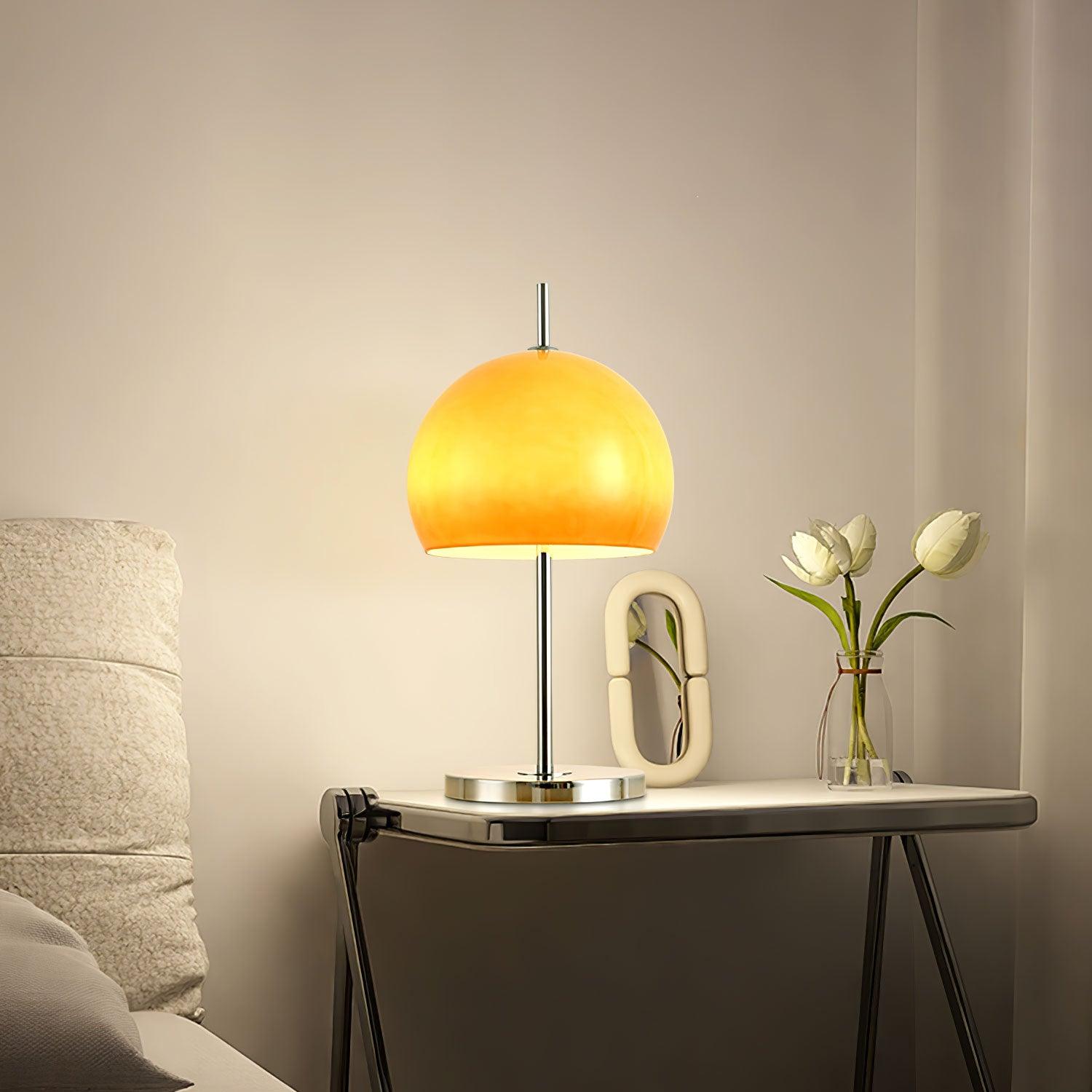 MushGlow Bauhaus Tischlampe – Modernes Pilzdesign Dimmbar Weiß Wohnzimmer