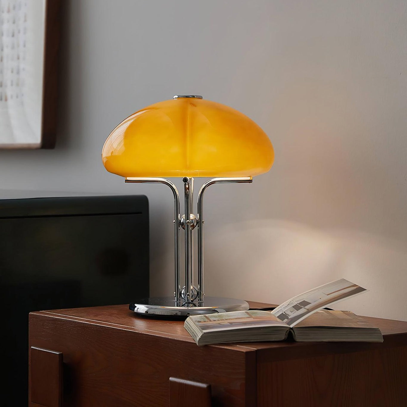 MushGlow Bauhaus Tischlampe – Modernes Pilzdesign Dimmbar Weiß Wohnzimmer