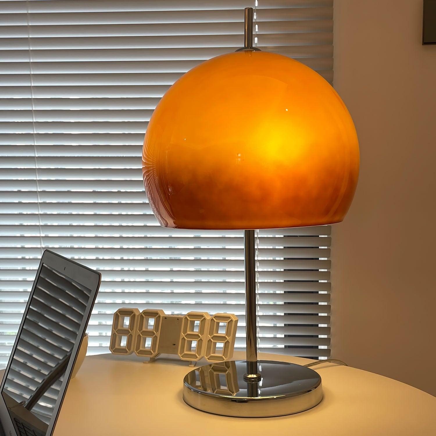 BauPilz Tischlampe – Retro-Stil, Pilzform, Weiß, für Wohnzimmer