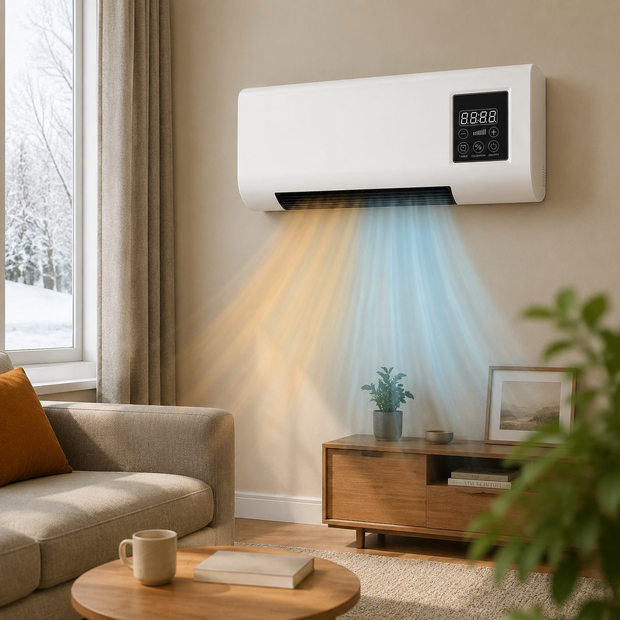 Wandklimagerät | Digitales LCD-Display, Fernbedienung 1