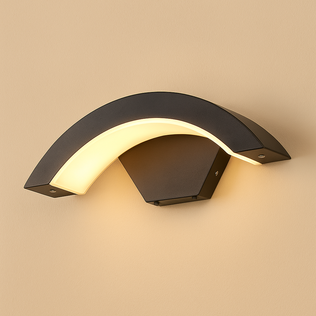 Wandleuchte Außen | Geschwungenes Design, Bewegungsmelder, LED 0