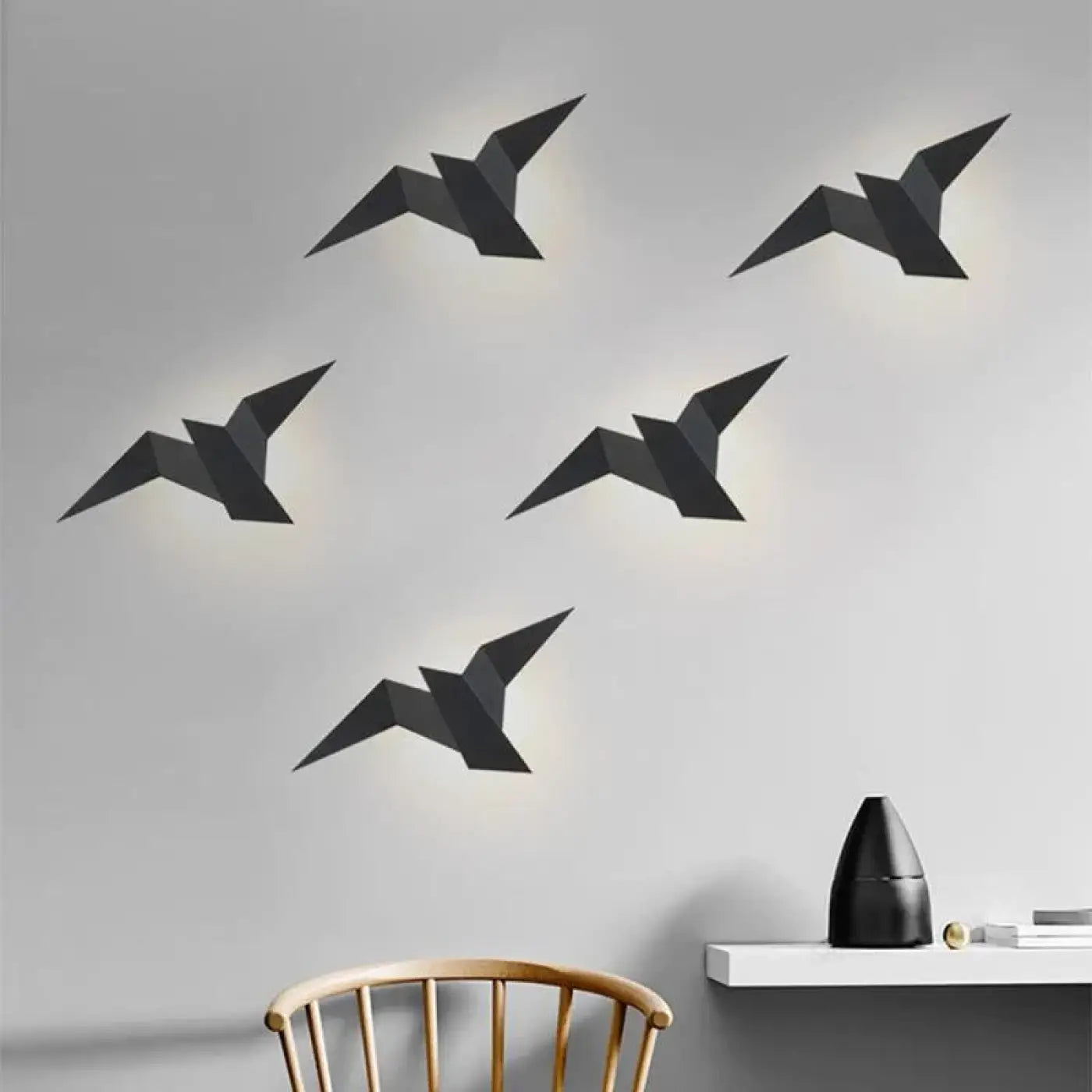 Wandleuchte | Vogelsilhouette, Gleichmäßige Lichtstreuung 4