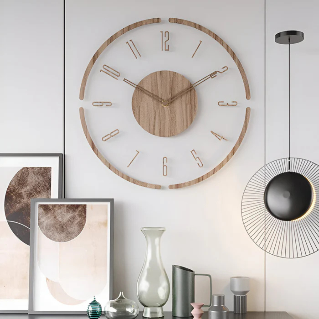 Wanduhr | Leises Quarzwerk, Acryl-Holzoptik 30 cm 3