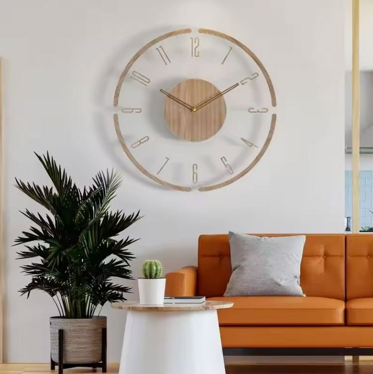 Wanduhr | Leises Quarzwerk, Acryl-Holzoptik 30 cm 7
