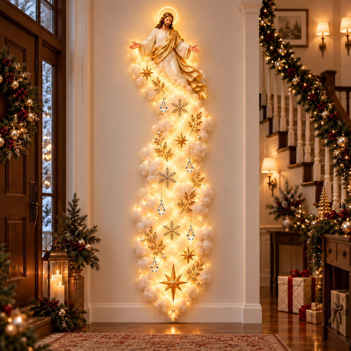 Weihnachtliche Wandleuchte Cloud Trail – Jesus, Maria & 6 Designs für Festliche Wandbeleuchtung 0