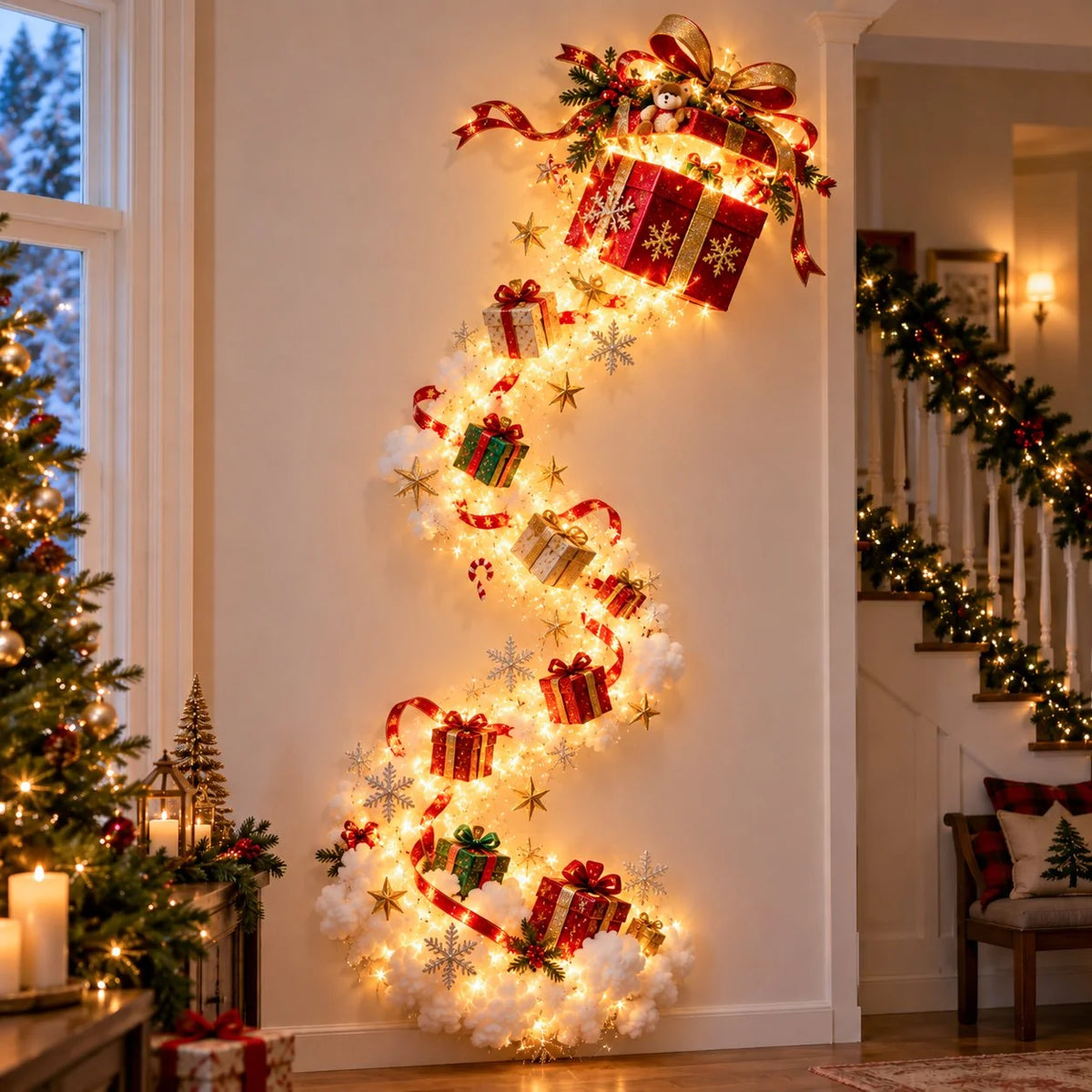 Weihnachtszauber Wandlicht – Festliches Design für Gemütliche Atmosphäre in Ihrem Zuhause 12