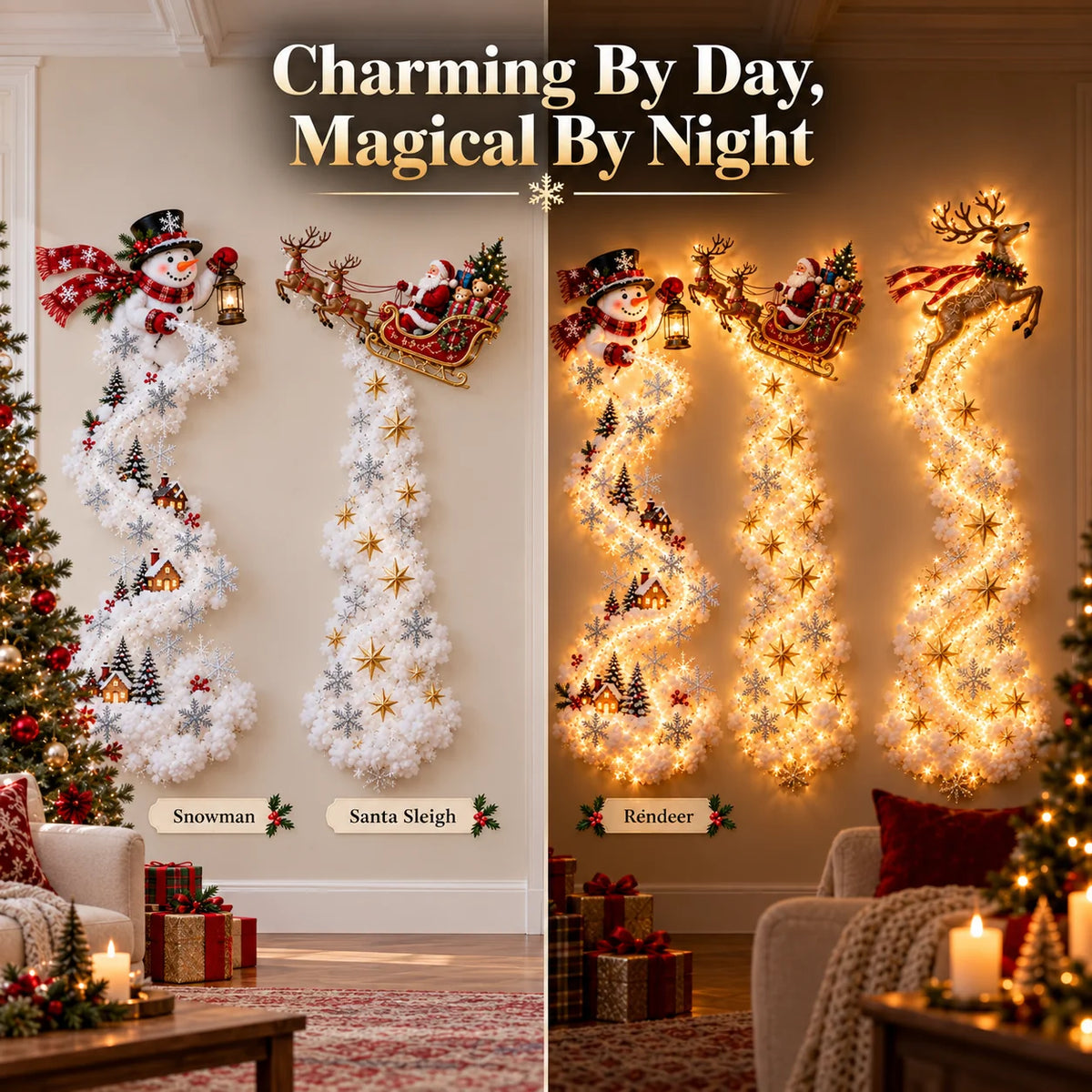 Weihnachtszauber Wandlicht – Festliches Design für Gemütliche Atmosphäre in Ihrem Zuhause 3