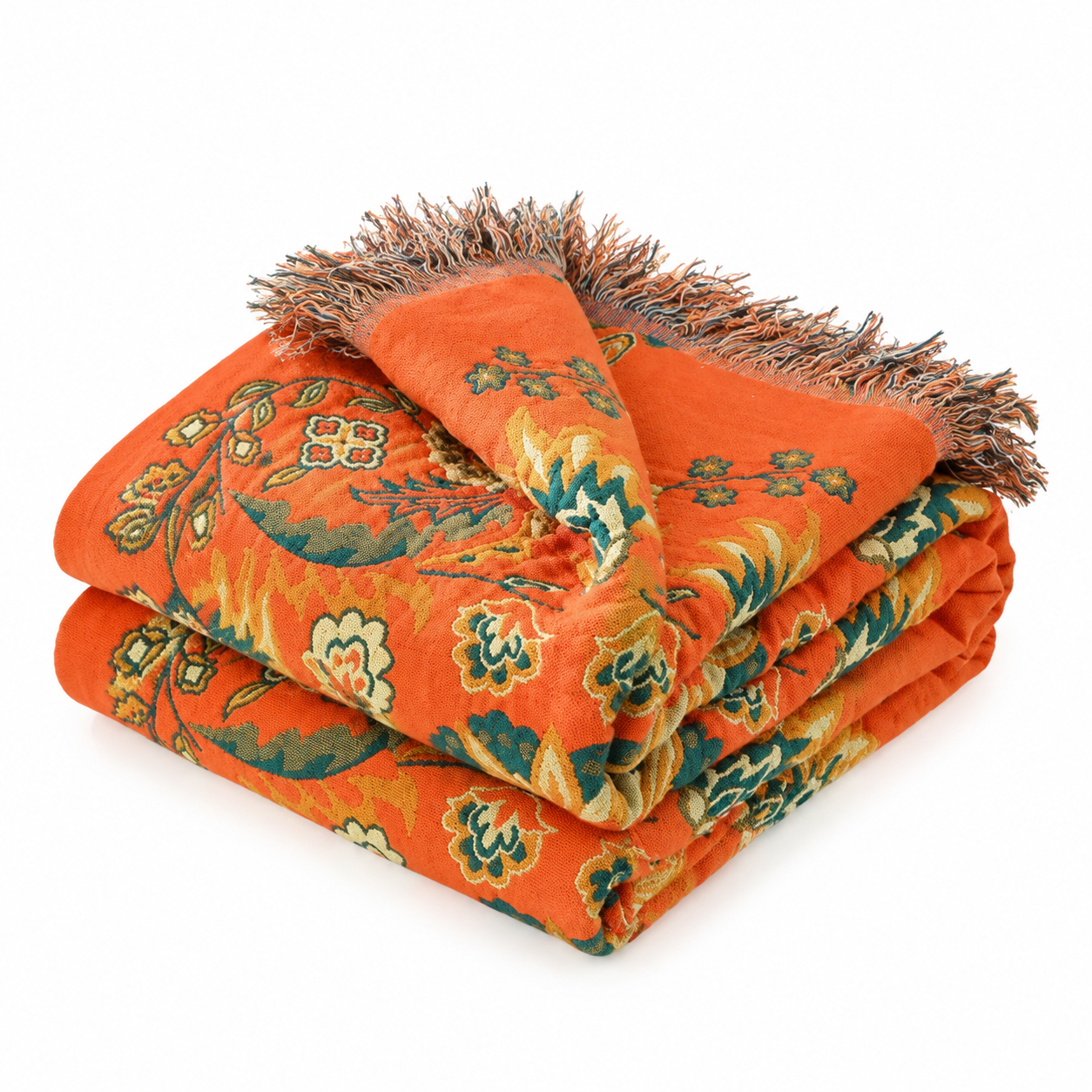 Wendedecke | Doppelseitiges Blumenmuster, Baumwollgaze 1