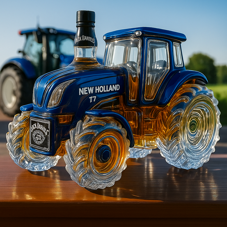 Whisky Flasche | Handgefertigtes Design, Traktorform 1
