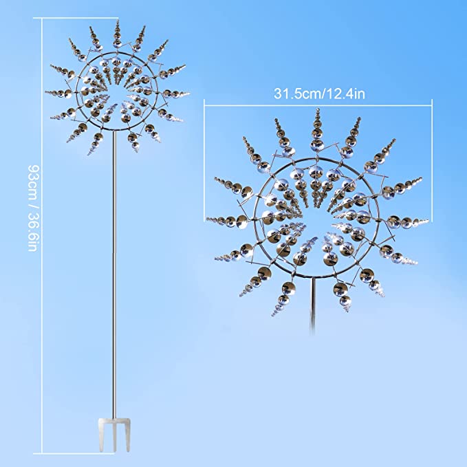 Windmühle | Handgemachte Flügel, Kugellagerdrehung für Garten 2
