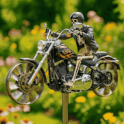 Windspiel | Vintage Chopper Design, Verchromte Speichenräder 1