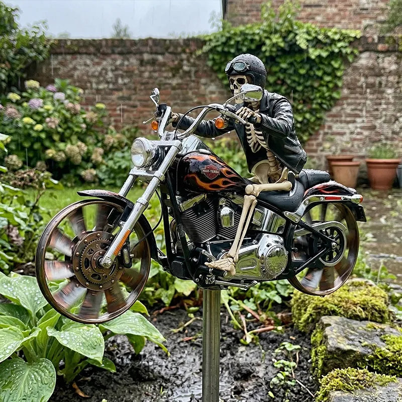 Windspiel | Vintage Chopper Design, Verchromte Speichenräder 5