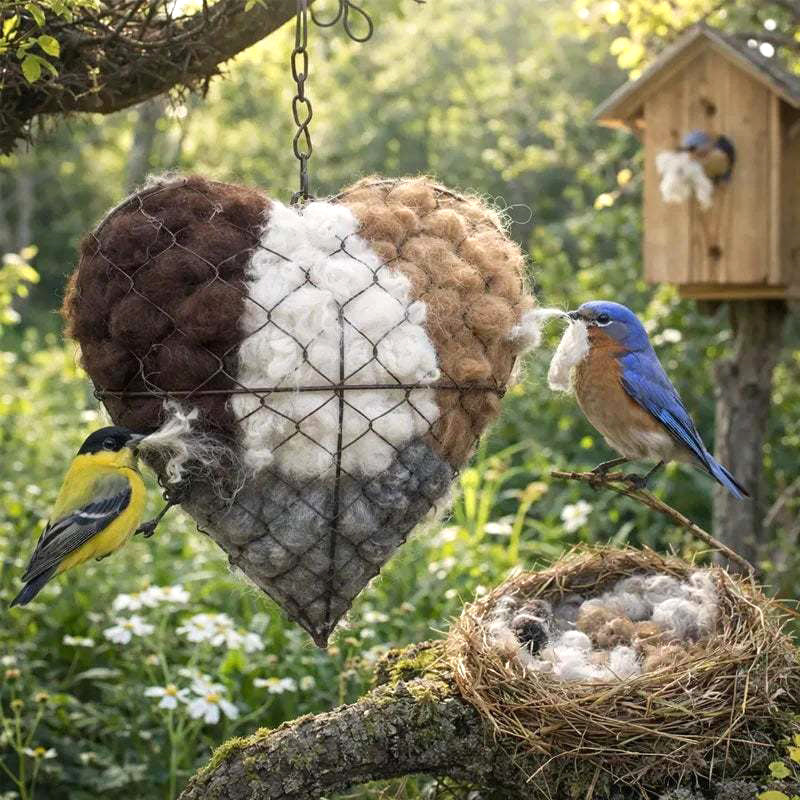 Wollspender für Vögel | Herzform, Alpakafasern 0