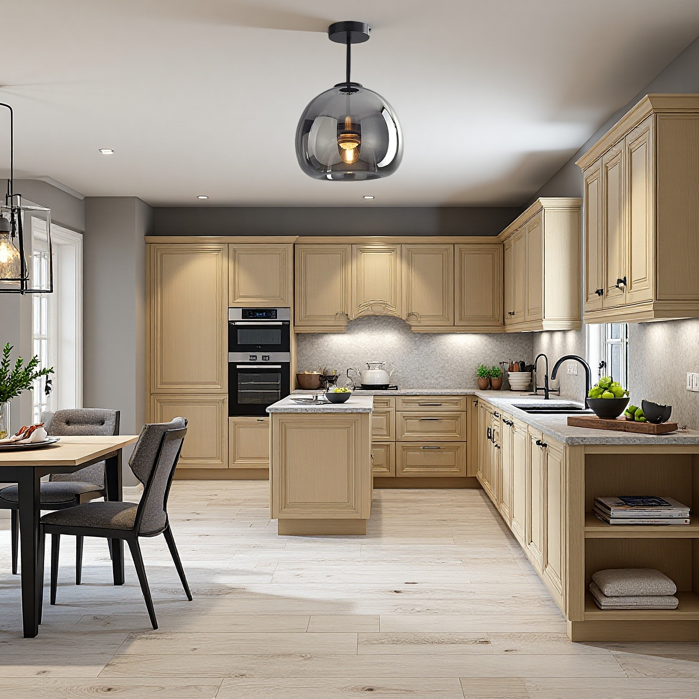 AuriLume Deckenlampe Modern Glas Kupferoptik für Wohnzimmer