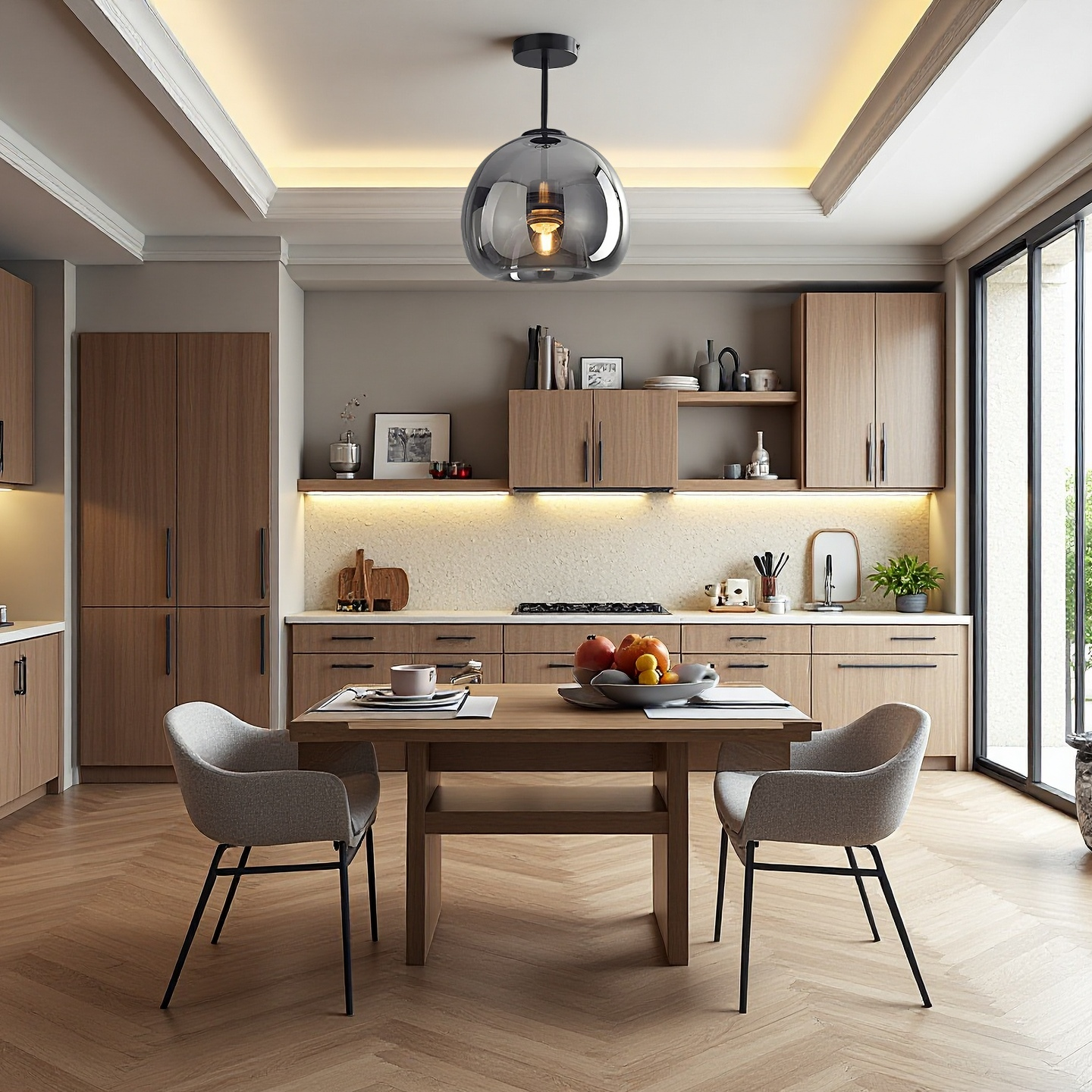 AuriLume Deckenlampe Modern Glas Kupferoptik für Wohnzimmer