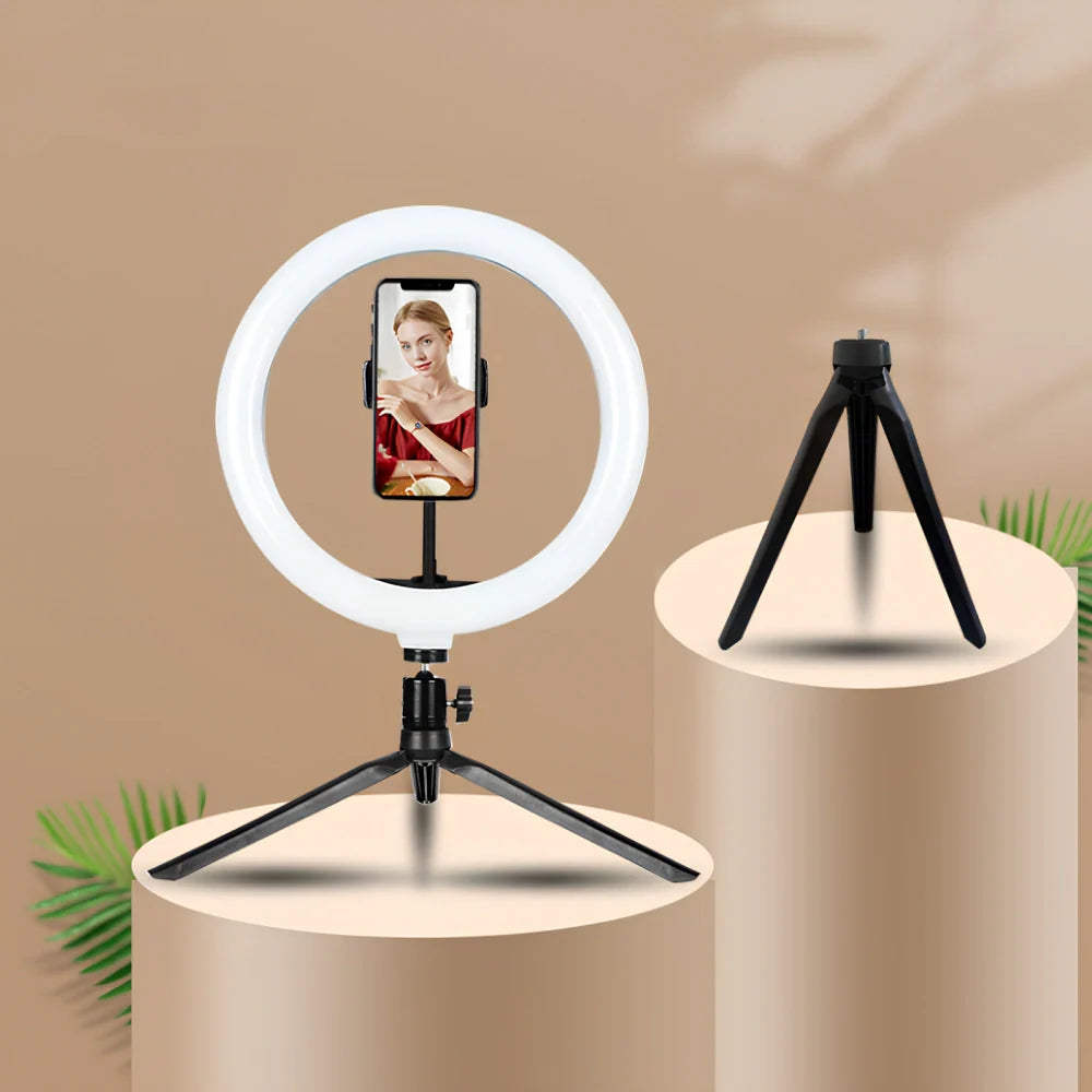 LumiKreis LED Ringlicht Modern Dimmbar Weiß für Schreibtisch